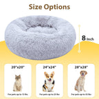Round Plush Donut Soft Washable Pet Cushion Dog Bed