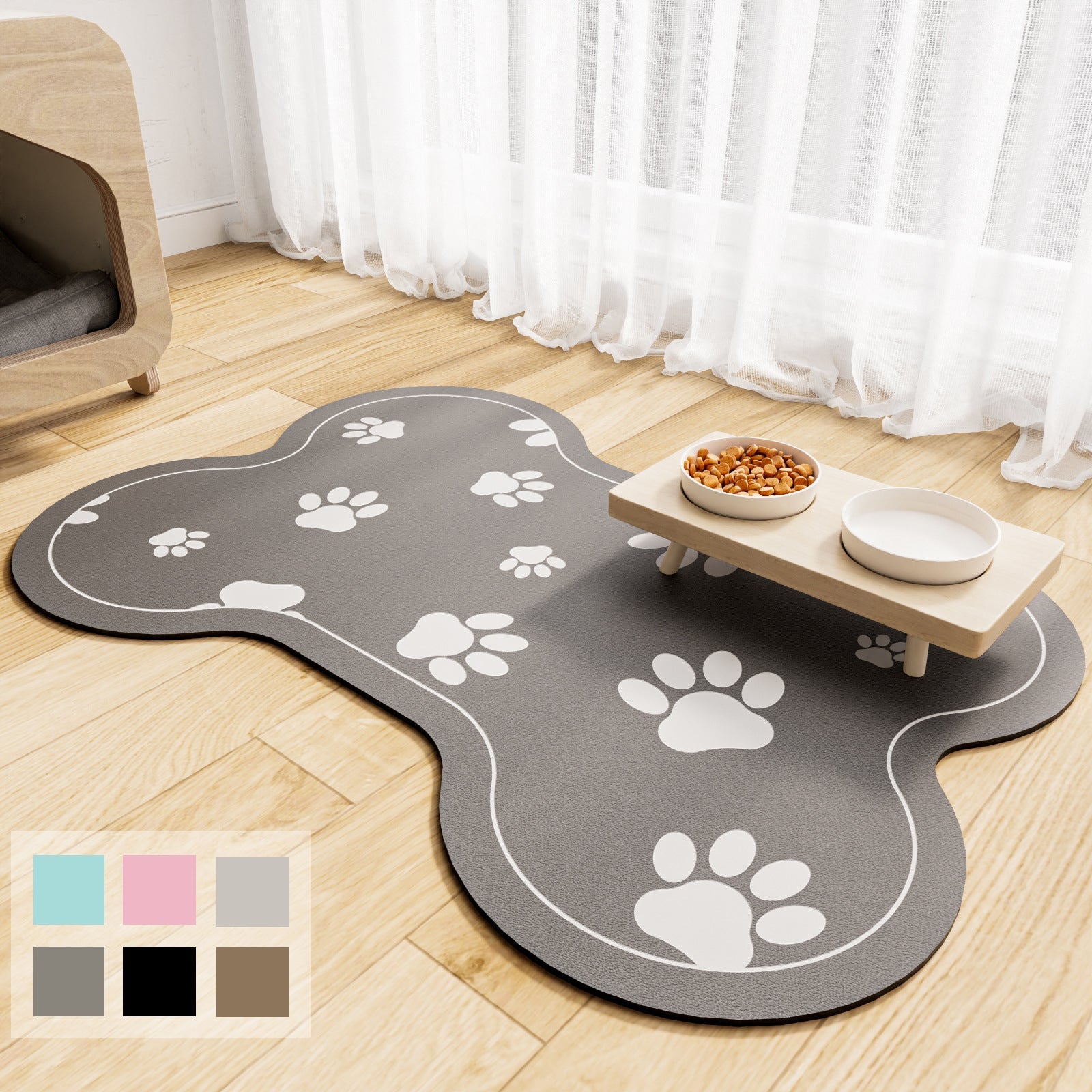 Absorbent Dog Feeding Mat Non-Slip Pet Bowl Pad