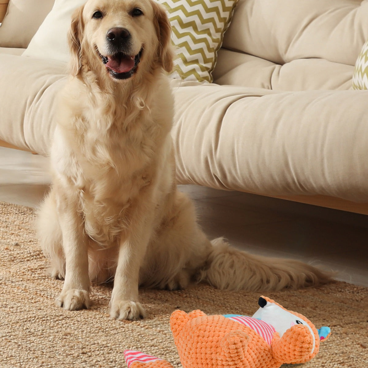 Elephant Plush Squeaky Pet Toy with Crinkle Paper Eco-Friendly Chew Dog Toy