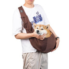 Hands-Free Pet Sling Carrier Outdoor Soft Adjustable Shoulder Bag for Small Dogs Cats