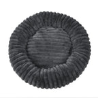 Round Donut Soft Plush Striped Cushion Dog Bed