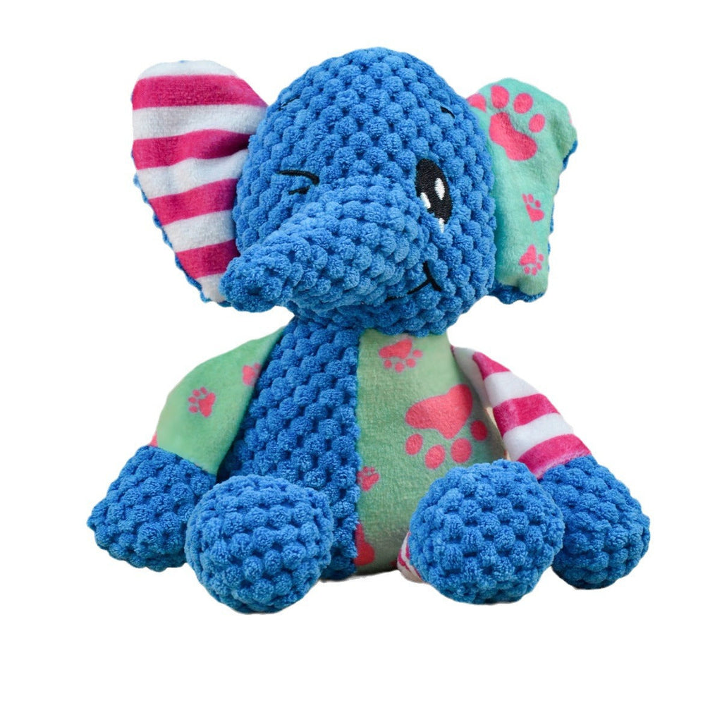 Elephant Plush Squeaky Pet Toy with Crinkle Paper Eco-Friendly Chew Dog Toy