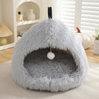 Winter Warm Plush Soft Removable Cushion Cat Bed